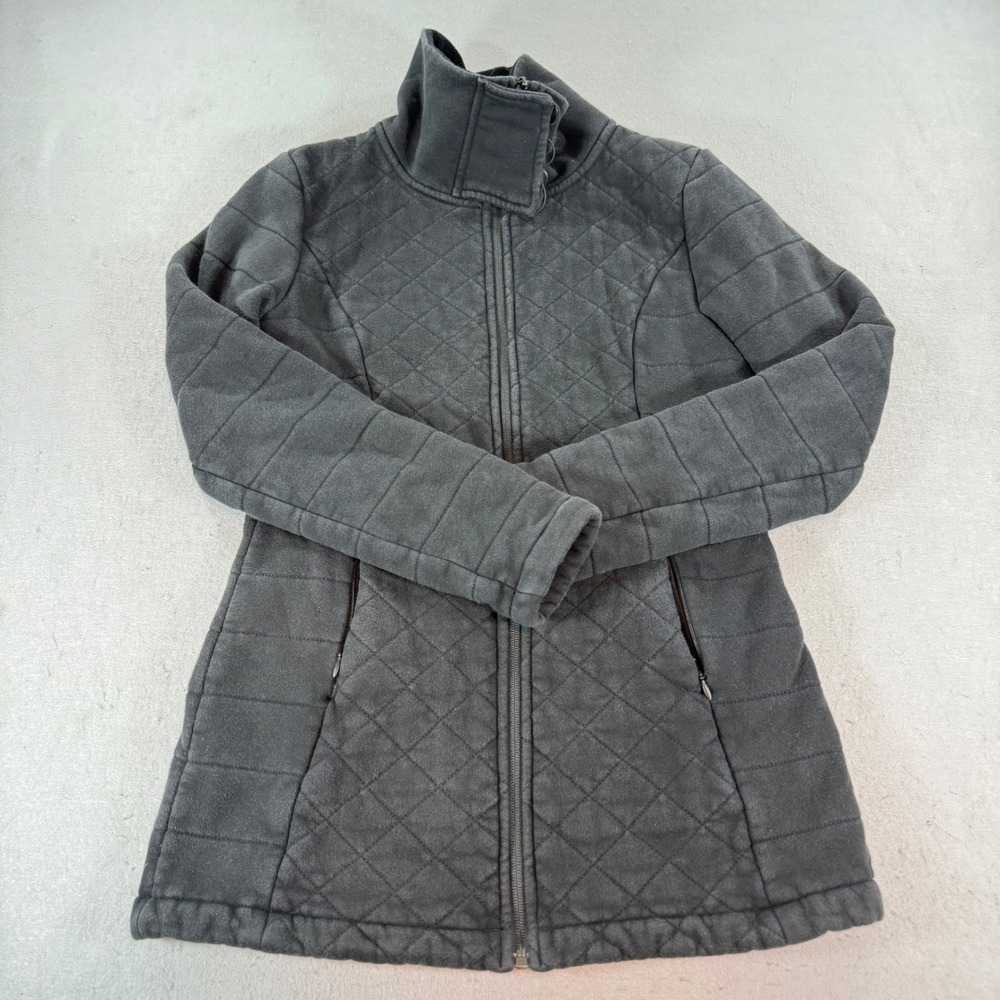 The North Face Quilted Fleece Jacket Womens Small Black‎ Funnel Zip